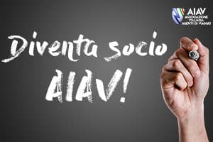 Hand writing the text: We Want You Diventa socio AIAV